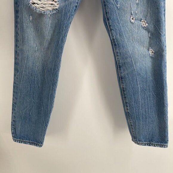 levi’s 100% cotton jeans button fly distressed medium wash sz 26 - Picture 8 of 9